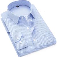 衬衫男士长袖中青年条纹衬衣男商务休闲男装寸衫上衣服春秋装威珺