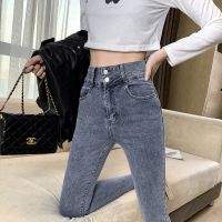 时尚高腰牛仔裤女士2021新款学生韩版紧身裤小脚铅笔裤子显瘦百搭威珺