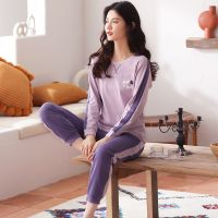 睡衣女士长袖睡衣女冬季大码宽松休闲可外穿家居服套装威珺