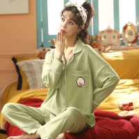 睡衣女长袖2021年新款冬季韩版学生甜美吸汗家居服威珺