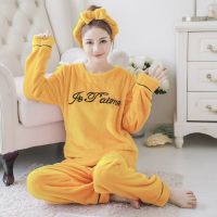 睡衣女冬季珊瑚绒套装加厚毛绒韩版学生ins风法兰绒女士家居服威珺