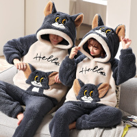 情侣睡衣秋冬款珊瑚绒睡衣女士加厚加绒冬季法兰绒家居服男士套装威珺