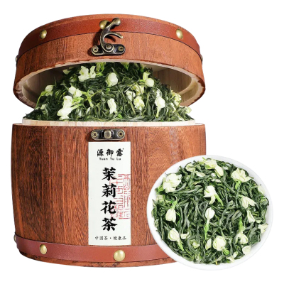 源御露茉莉花茶新茶浓香型茶叶耐泡茉莉绿茶花草茶木桶礼盒装500克