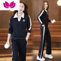 七斓休闲运动服卫衣套装女2023年新款洋气减龄Polo步套