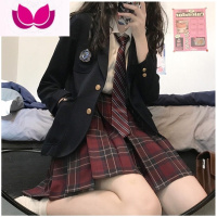 七斓日系正版jk制服学院风校供感西服套装全套黑色西装学生外套女