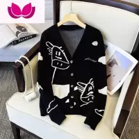 七斓今年流行冬装套装女2023新款大码胖妹妹显瘦针织开衫休闲阔腿裤子