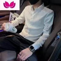 七斓2022新款秋季男士轻奢长袖衬衫潮牌韩版修身网红痞帅衬衣上衣