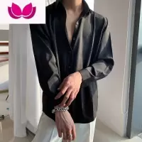七斓禁欲系夏季I气质复古垂感免烫白冰丝衬衫男长袖高级感宽松衬衣