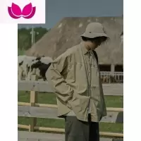 七斓危机青年 cityboy日系复古宽松纯色长袖衬衫男高级感休闲潮牌衬衣
