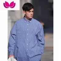 七斓CityBoy日系廓形条纹长袖衬衫男宽松打底休闲内搭叠穿衬衣
