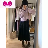 七斓2023新款女装茶系奶系穿搭整套毛衣搭配连衣裙子小香风套装