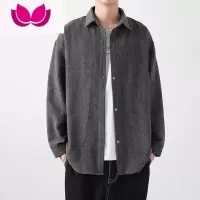 七斓灯芯绒衬衫男士痞帅上衣休闲男装宽松磨毛外套日系长袖衬衣