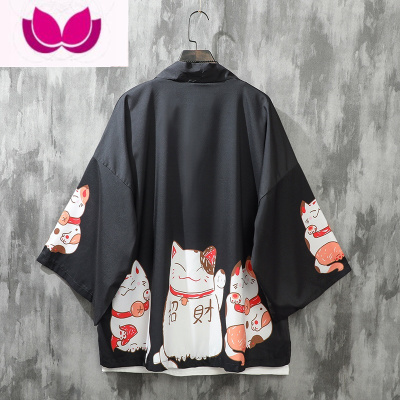七斓日系卡通薄款衬衫原宿改良和风和服宽松网红外套kimono日式开衫潮