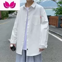 七斓长袖衬衫外套男款加厚潮牌宽松大码港风衬衣2022高级感韩版