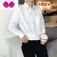 七斓男士长袖衬衫修身白色衬衣韩版商务休闲正装加绒加厚寸保暖