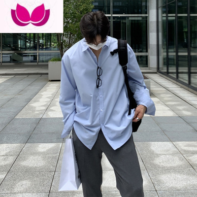 七斓日系vintage冰丝衬衫男夏季高级感外套设计感英伦风雅痞薄款衬衣