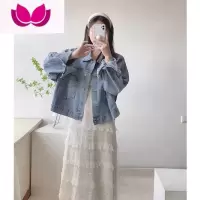 七斓早春装女2023新款盐系轻熟穿搭高级感牛仔连衣裙子韩剧小香风套装