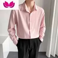 七斓衬衫男薄款韩版长袖修身潮流男装上衣商务免烫垂感休闲衬衣