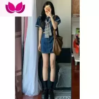 七斓牛仔连衣裙子法式2023年新款女装夏季辣妹套装小个子长裙气质茶歇