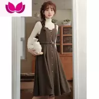 七斓甜美奶乖套装连衣裙女2022新款法式气质高级感背带裙子套