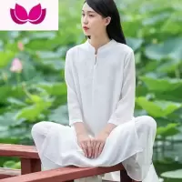 七斓2023禅服女中国风文艺瑜伽服茶服禅舞服新中式棉麻套装女仙气