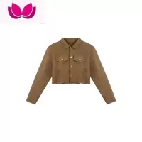 七斓港味套装女宽松短款牛仔外套春季工装裤阔腿长裤子套