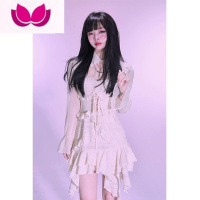 七斓不规则连衣裙女纯欲风辣妹炸街套装小个子设计收腰甜美吊带裙