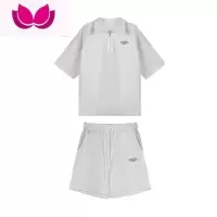 七斓运动套装女夏季减龄polo衫短袖上衣宽松休闲裤子短裤小个子套