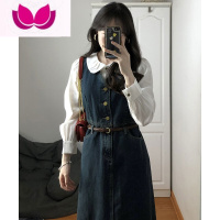 七斓2023早春新款女装牛仔套装裙盐系穿搭御姐轻熟高级感背带裙套