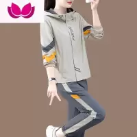 七斓运动休闲套装女2022年新款时尚大码女装连帽跑步服卫衣夏减龄
