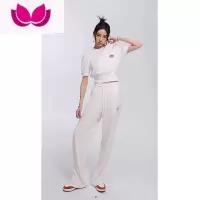 七斓粉色运动套装女夏季薄款休闲服2023年新款时尚洋气网红炸街阔腿裤
