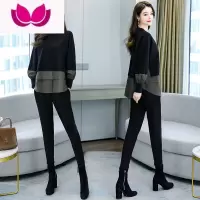 七斓春装微胖减龄套装2023春季高级时尚女装大码胖mm遮肉显瘦套裤