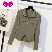 七斓大码女装2023春装新款高级感上衣胖mm遮肉减龄显瘦套装百褶裙