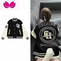 七斓夹克棒球服运动服男女学生校服套装休闲CH情侣服长裤大绳