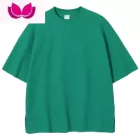 七斓夏季华夫格宽松运动风休闲套装女美式潮牌嘻哈炸街短袖短裤套