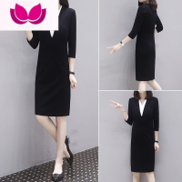 七斓包臀连衣裙赫本风小黑裙2023春季新款轻熟职业套装OL通勤裙子女装