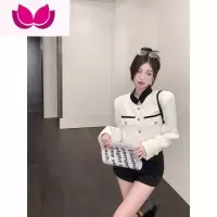 七斓网红小香风气质名媛套装女早高级感马术服短外套短裤套
