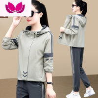 七斓秋季运动服套装女跑步卫衣2022天女士宽松大码休闲套