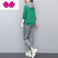 七斓休闲运动套装女2023新款时尚宽松妈妈洋气减龄连帽卫衣套