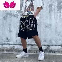 七斓特大码300斤美式潮ins休闲运动短裤男宽松阔腿篮球裤夏季新款裤子
