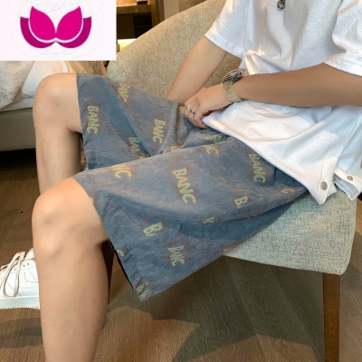 七斓美式复古短裤男士夏季薄款宽松五分潮流外穿ins潮牌高街休闲裤子