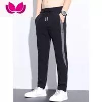 七斓休闲裤男夏季直筒2022新款速干男士运动冰丝松紧薄款垂感长裤冰感