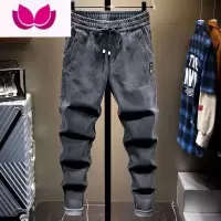 七斓干活穿的裤子建筑工地耐磨耐脏弹力牛仔裤男宽松秋季大码裤劳保裤