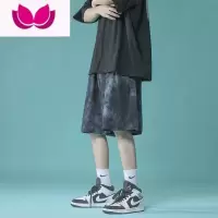 七斓男士扎染短裤夏季高街篮球运动裤子潮流潮牌大裤衩宽松休闲五分裤