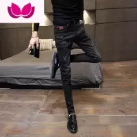 七斓网红牛仔裤潮男修身型小脚新款精小伙痞帅长裤子潮牌社会人潮流
