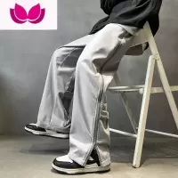 七斓美式工装裤男潮牌机能风运动冲锋裤宽松大码高街直筒休闲裤子