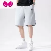 七斓日系潮牌短裤男士夏季薄款宽松直筒中裤青少年休闲裤子男款大裤衩