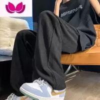 七斓垂感裤子男夏秋日系薄款潮牌ins高街长裤宽松休闲直筒拖地阔腿裤