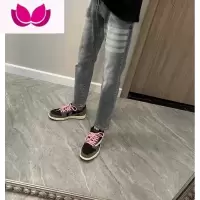 七斓夏季新款四道杠牛仔裤男网红潮牌宽松直筒休闲百搭学生小脚九分裤