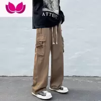 七斓美式oversize裤子男高街vibe机能工装裤痞帅口袋hiphop直筒裤